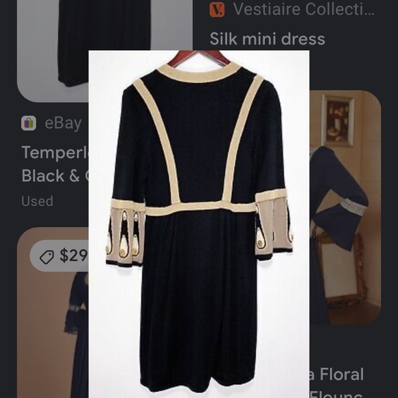 TEMPERLEY LONDON— Size 6 , Black & Gold Silk Knit Dress — GORGEOUS! 😍 - Picture 12 of 17
